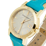 Burberry Heritage Gold Dial Blue Leather Strap Watch for Women - BU9112 Authentic Buy Shop Now