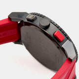 Burberry The City Chronograph Black Dial Red Rubber Strap Watch For Men - BU9805 Authentic Buy Shop Now