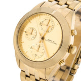 Marc Jacobs Peeker Chronograph Gold Dial Gold Steel Strap Watch for Women - MBM3393 Authentic Buy Shop Now