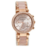 Michael Kors Parker Pink Dial Two Tone Steel Strap Watch for Women - MK5896 Authentic Buy Shop Now