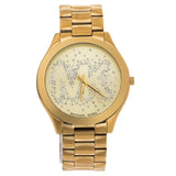 Michael Kors Slim Runway Gold Dial Gold Steel Strap Watch for Women - MK3590 Authentic Buy Shop Now