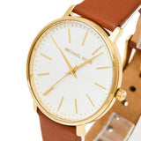 Michael Kors Pyper Quartz Silver Dial Brown Leather Watch For Women - MK2740 Authentic Buy Shop Now