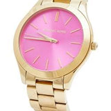 Michael Kors Slim Runway Pink Dial Rose Gold Steel Strap Watch for Women - MK3264 Authentic Buy Shop Now