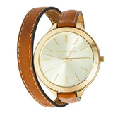 Michael Kors Runway Gold Dial Brown Leather Strap Watch For Women - MK2256 Authentic Buy Shop Now
