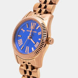 Michael Kors Lexington Quartz Blue Dial Rose Gold Steel Strap Watch For Women - MK3272 Authentic Buy Shop Now
