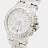Michael Kors Dylan Glitz Chronograph White Dial Silver Steel Strap Watch For Women - MK5411 Authentic Buy Shop Now