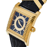 Versace VD-25 Diamonds Black Dial Black Leather Strap Watch for Women - VQF020015 Authentic Buy Shop Now