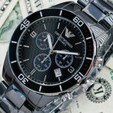 Emporio Armani Black Ceramic Chronograph Black Dial Watch For Men - AR1421 Authentic Buy Shop Now