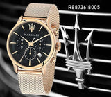 Maserati Epoca Black Dial Gold Mesh Bracelet Watch For Men - R8873618005 Authentic Buy Shop Now