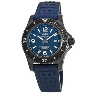 Breitling Superocean Automatic 46mm Blue Dial Blue Rubber Strap Watch for Men - M17368D71C1S1 Authentic Buy Shop Now
