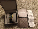 Gucci GG2570 Quartz Black Dial Black Leather Strap Watch For Women - YA142408 Authentic Buy Shop Now