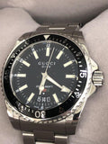 Gucci Dive Quartz Black Dial Silver Steel Strap Watch For Men - YA136301 Authentic Buy Shop Now