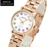 Marc Jacobs Baker Dexter White Dial Rose Gold Steel Strap Watch for Women - MBM3443 Authentic Buy Shop Now