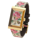 Gucci G-Frame Floral Mother of Pearl Dial White Leather Strap Watch For Women - YA147406 Authentic Buy Shop Now