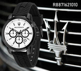Maserati Successo 44mm White Dial Black Silicone Strap Watch For Men - R8871621010 Authentic Buy Shop Now