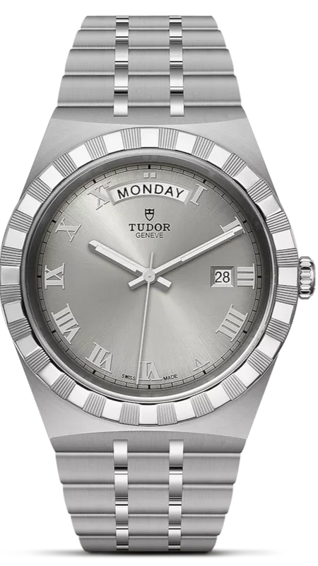 Tudor Royal Day Date Diamonds Automatic Silver Dial Silver Steel Strap Watch for Men - M28600-0002 Authentic Buy Shop Now