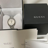 Gucci GG2570 Diamonds White Dial Silver Steel Strap Watch For Women - YA142403 Authentic Buy Shop Now