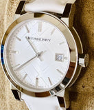Burberry The City White Dial White Leather Strap Watch for Women - BU9128 Authentic Buy Shop Now
