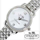 Coach Delancey Mother of Pearl Dial Silver Steel Strap Watch for Women - 14502477 Authentic Buy Shop Now