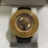 Versace V Metal Icon Gold Dial Black & Gold Strap Watch for Women - VLC030014 Authentic Buy Shop Now