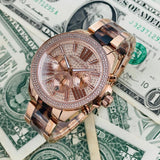 Michael Kors Wren Diamonds Rose Gold Dial Two Tone Steel Strap Watch for Women - MK6159 Authentic Buy Shop Now