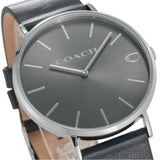 Coach Charles Grey Dial Black Leather Strap Watch for Men - 14602150 Authentic Buy Shop Now