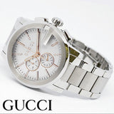 Gucci G Chrono Chronograph Silver Dial Silver Steel Strap Watch For Men - YA101201 Authentic Buy Shop Now