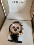 Versace V-Ray Chronograph White Dial Black Leather Strap Watch for Men - VDB040014 Authentic Buy Shop Now