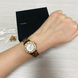 Marc Jacobs Blade White Dial Gold Steel Strap Watch for Women - MBM3075 Authentic Buy Shop Now