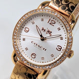 Coach Delancey Silver Dial Rose Gold Steel Strap Watch for Women - 14502355 Authentic Buy Shop Now