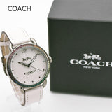Coach Delancey Crystals White Dial White Leather Strap Watch For Women - 14502888 Authentic Buy Shop Now