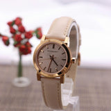 Burberry The City Gold Dial Beige Leather Strap Watch for Women - BU9210 Authentic Buy Shop Now