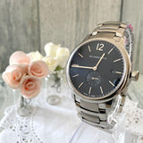 Burberry The Classic Round Black Dial Silver Steel Strap Watch for Men - BU10005 Authentic Buy Shop Now
