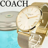 Coach Perry White Dial Gold Mesh Bracelet Watch for Women - 14503125 Authentic Buy Shop Now