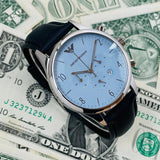 Emporio Armani Chronograph Blue Dial Blue Leather Strap Watch For Men - AR1889 Authentic Buy Shop Now