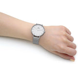 Daniel Wellington Petite Sterling Quartz White Dial Silver Mesh Bracelet Watch For Men - DW00100306 Authentic Buy Shop Now