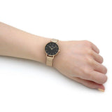 Daniel Wellington Classic Petite Evergold Black Dial Gold Mesh Bracelet Watch For Women - DW00100349 Authentic Buy Shop Now