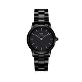 Daniel Wellington Iconic Link Ceramic Black Dial Black Steel Strap Watch For Women - DW00100415 Authentic Buy Shop Now