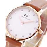 Daniel Wellington Classy St Mawes White Dial Brown Leather Strap Watch For Women - DW00100059 Authentic Buy Shop Now