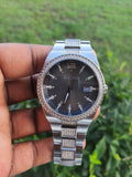 Bulova Crystal Collection Brown Dial Silver Steel Strap Watch for Men - 96B221 Authentic Buy Shop Now
