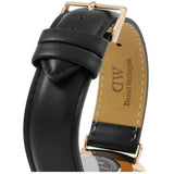 Daniel Wellington Classic Sheffield White Dial Black Leather Strap Watch For Men - DW00100007 Authentic Buy Shop Now