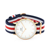 Daniel Wellington Classic Canterbury White Dial Two Tone NATO Strap Watch For Women - DW00100030 Authentic Buy Shop Now