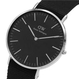 Daniel Wellington Classic Cornwall Black Dial Black Nylon Strap Watch For Women - DW00100149 Authentic Buy Shop Now