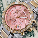 Michael Kors Parker Pink Dial Two Tone Steel Strap Watch for Women - MK6140 Authentic Buy Shop Now