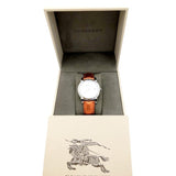 Burberry The City Silver Dial Orange Leather Strap Watch for Women - BU9121 Authentic Buy Shop Now