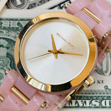 Michael Kors Delray Rose Gold Dial Pink Steel Strap Watch for Women - MK4316 Authentic Buy Shop Now