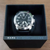 Marc Jacobs Larry Chronograph Black Dial Black Leather Strap Watch for Men - MBM5033 Authentic Buy Shop Now