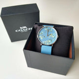 Coach Perry Floral Blue Dial Blue Leather Strap Watch for Women - 14503294 Authentic Buy Shop Now