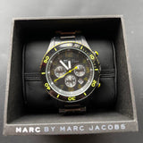 Marc Jacobs Rock Chronograph Black Dial Black Steel Strap Watch for Men - MBM5026 Authentic Buy Shop Now