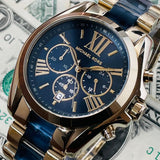 Michael Kors Bradshaw Navy Blue Dial Two Tone Steel Strap Watch for Women - MK6268 Authentic Buy Shop Now